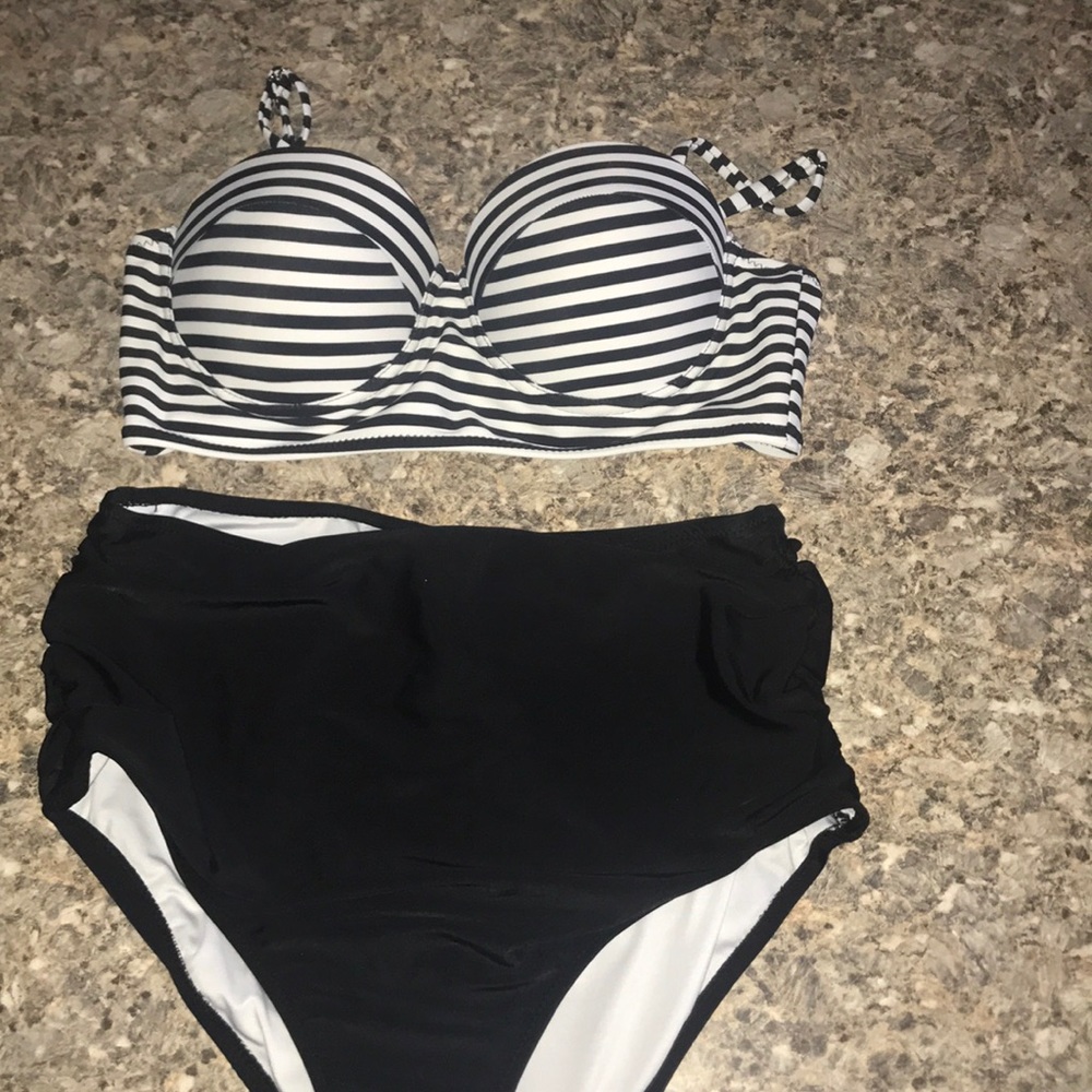 striped swimsuit